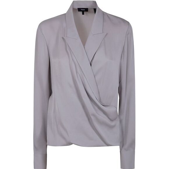 Theory Women Pk Lapel Wrap Bl.Mod